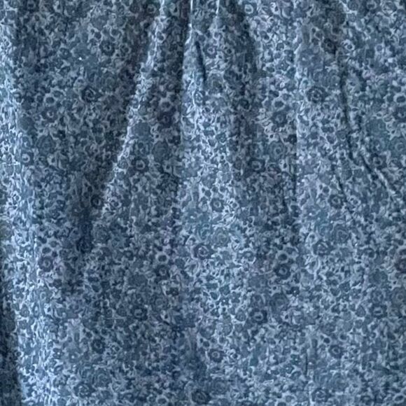 LIBERTY ART FABRICS Cotton Floral Print Popover Blouse Blue M - Picture 5 of 7